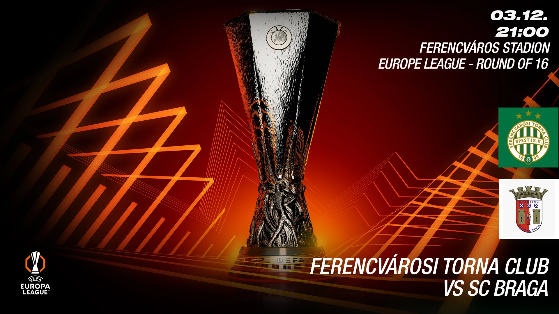 Ferencváros - VS SC Braga labdarúgó Európa-liga mérkőzés